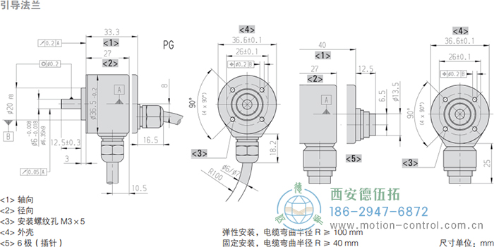 RI36-O實心軸光電增量通用編碼器外形及安裝尺寸(引導(dǎo)法蘭) - 西安德伍拓自動化傳動系統(tǒng)有限公司